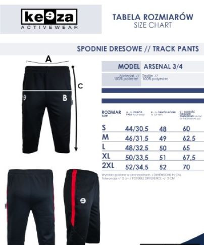 Spodnie treningowe 3/4 Arsenal Leśnik